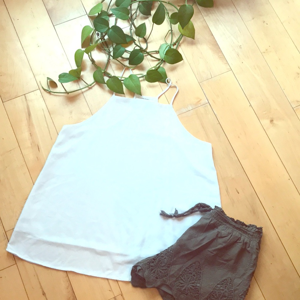 Sans Souci White Chiffon Tank